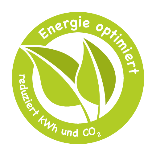 Logo Energie optimiert reduziert kWh und CO2